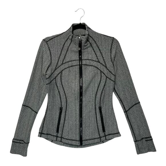 Lululemon Define Jacket Women's Sz 6 Heathered Herringbone Black Luon Outdoors - Picture 2 of 9